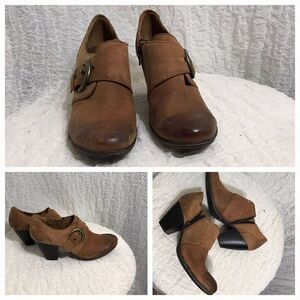B.O.C Cognac Leather Booties Size 7.5